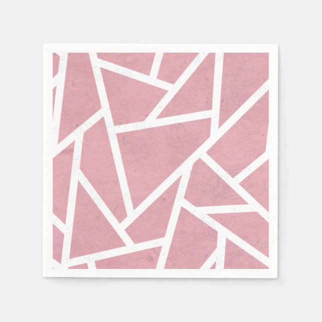 Servilleta De Papel Patrón de mosaico de coral y blanco (Anverso)