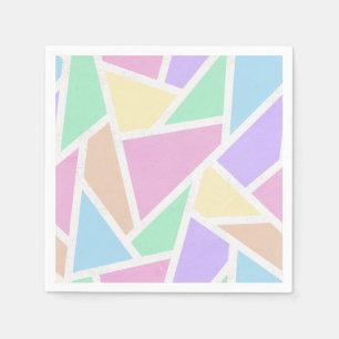 Servilleta De Papel Patrón de mosaico del arcoiris pastel