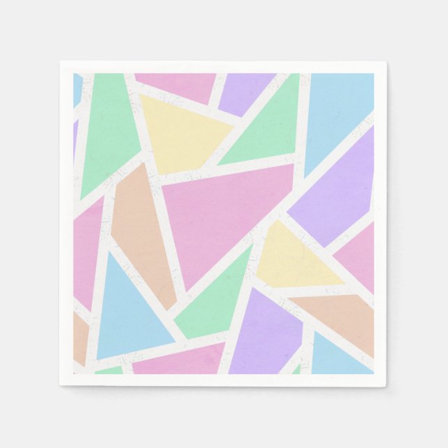 Servilleta De Papel Patrón de mosaico del arcoiris pastel (Anverso)