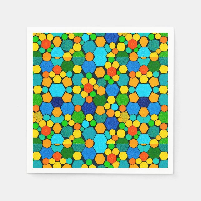 Servilleta De Papel Patrón de mosaico geométrico abstracto (Anverso)