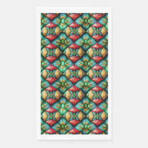 Servilleta De Papel Patrón de mosaico geométrico colorido inspirado en