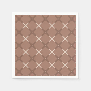Servilleta De Papel Patrón de mosaico geométrico con Mocha Brown y Cre