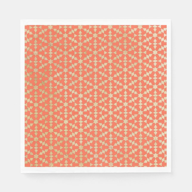 Servilleta De Papel Patrón de mosaico geométrico étnico marroquí (Anverso)