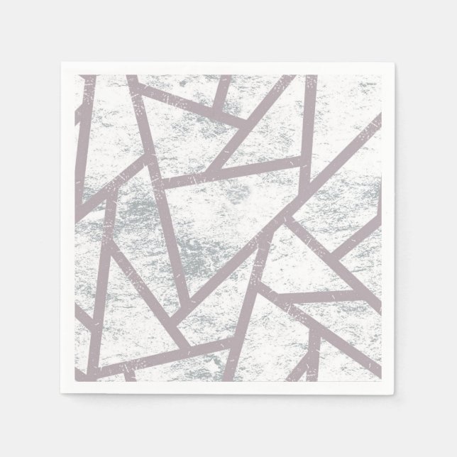Servilleta De Papel Patrón de mosaico gris pálido (Anverso)