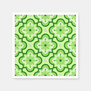 Servilleta De Papel Patrón de mosaico marroquí - Verde animado