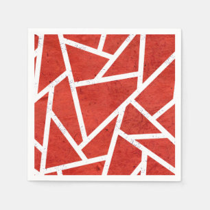 Servilleta De Papel Patrón de mosaico rojo y blanco