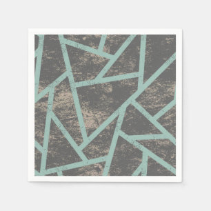 Servilleta De Papel Patrón de mosaico verde pálido y gris