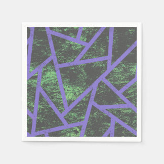 Servilleta De Papel Patrón de mosaico violeta y verde