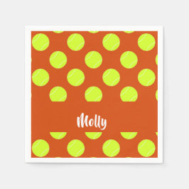 Servilleta De Papel Patrón de naranja de pelota de tenis verde