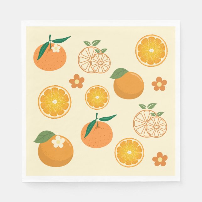 Servilleta De Papel Patrón de Naranjas (Anverso)