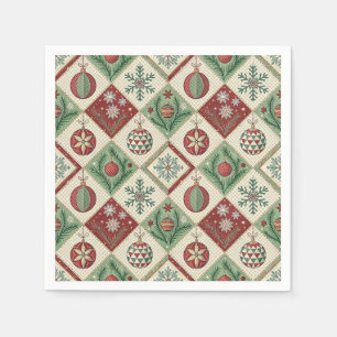 Servilleta De Papel Patrón de Navidad acolchado de patchwork vintage