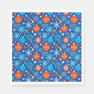 Servilleta De Papel Patrón de Navidad azul