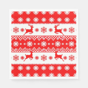 Servilleta De Papel Patrón de Navidad con renos y copos de nieve