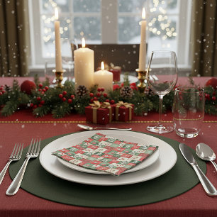 Servilleta De Papel Patrón de Navidad de patchwork campestre