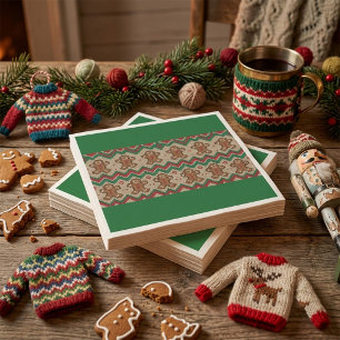 Servilleta De Papel Patrón de Navidad del hombre de jengibre tejido