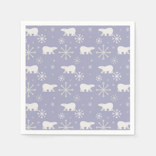 Servilleta De Papel Patrón de navidades con osos polares y copos de ni