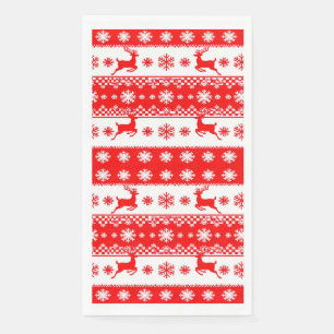 Servilleta De Papel Patrón de navidades con renos y copos de nieve