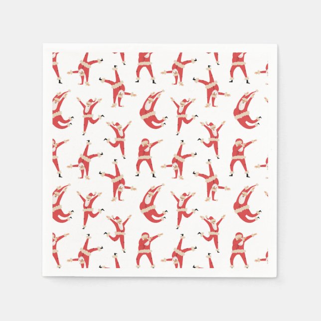 Servilleta De Papel Patrón de Navidades Dabbing Santa Fun (Anverso)