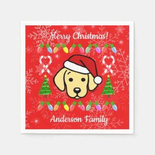 Servilleta De Papel Patrón de Navidades de Cachorros de Labrador Amari