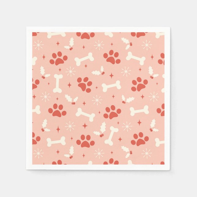 Servilleta De Papel Patrón de Navidades de rutas de vacaciones y hueso (Anverso)