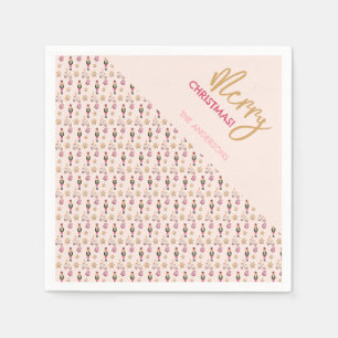 Servilleta De Papel Patrón de Navidades modernos rosados Pastel