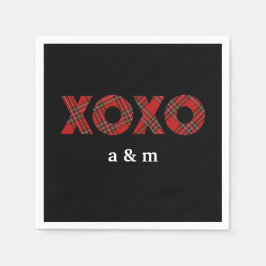 Servilleta De Papel Patrón de Navidades tartán rojo