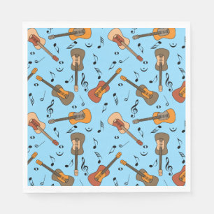 Servilleta De Papel Patrón de notas de música guitarra