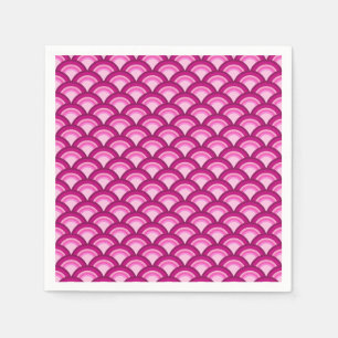 Servilleta De Papel Patrón de onda Art Deco - magenta y rosa