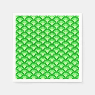 Servilleta De Papel Patrón de onda Art Déco - verde jade