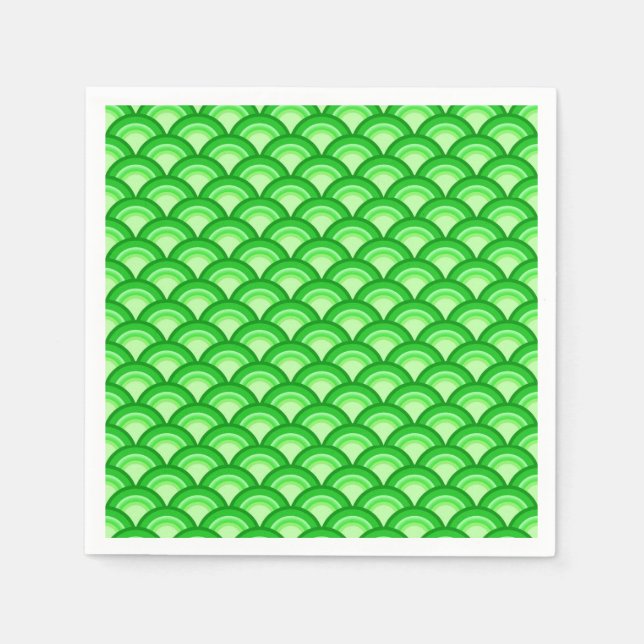 Servilleta De Papel Patrón de onda Art Deco - verde jade (Anverso)