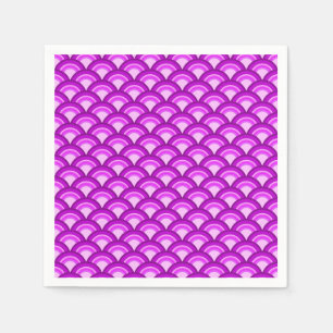 Servilleta De Papel Patrón de onda Art Deco - violeta y orquídea