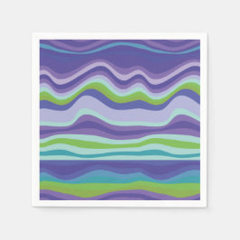 Servilleta De Papel Patrón de onda azul púrpura moderno