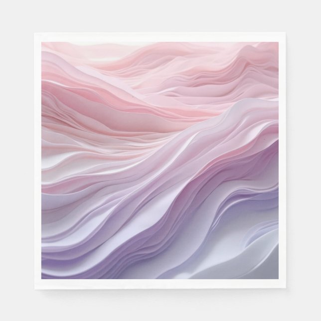 Servilleta De Papel Patrón de onda calmante pastel (Anverso)