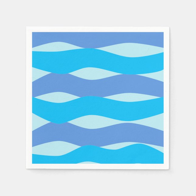 Servilleta De Papel Patrón de ondas azules (Anverso)