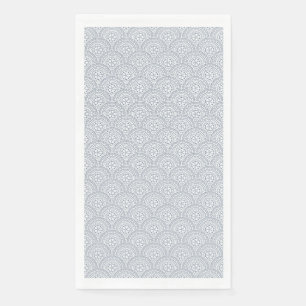 Servilleta De Papel Patrón de ondas de mandala azul sobre fondo blanco