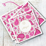 Servilleta De Papel Patrón de oro rosa de Bat Mitzvah Moderno<br><div class="desc">Establezca la escena para una celebración temática moderna. El rosa es el color de fondo de este elegante diseño personalizado Bat Mitzvah, decorado con una estrella de David. Cambie fácilmente la información para su propio fiesta personalizado. Desde una gama de artículos de papelería personalizado y productos de los finos diseños...</div>