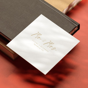Servilleta De Papel ¡Patrón de oro! Sr. Moderno y la Sra. Boda Napkins