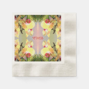 Servilleta De Papel Patrón de Orquídeas Amarillas