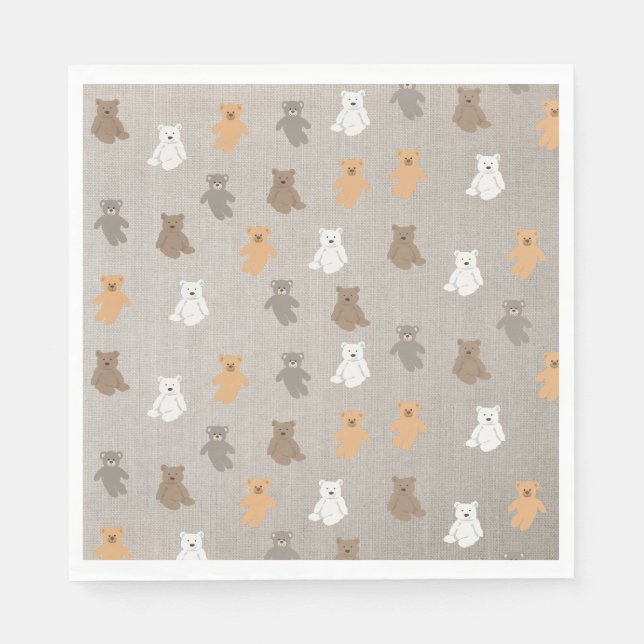 Servilleta De Papel Patrón de oso corto (Anverso)