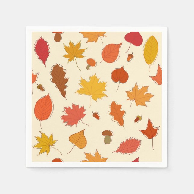 Servilleta De Papel Patrón de otoño (Anverso)