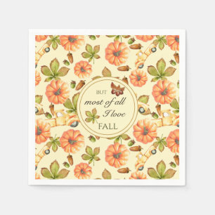 Servilleta De Papel Patrón de otoño de cosecha de color de agua