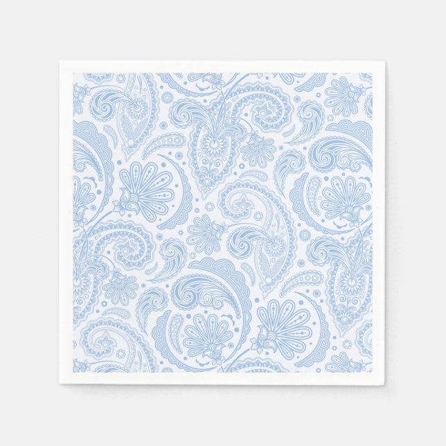 Servilleta De Papel Patrón de paisajes azul blanco (Anverso)