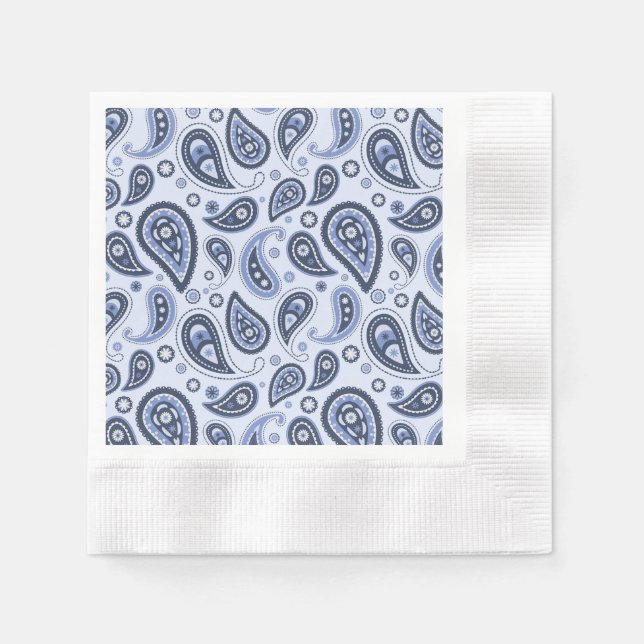 Servilleta De Papel Patrón de Paisley Azul (Anverso)