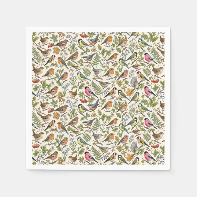 Servilleta De Papel Patrón de pájaros (Anverso)