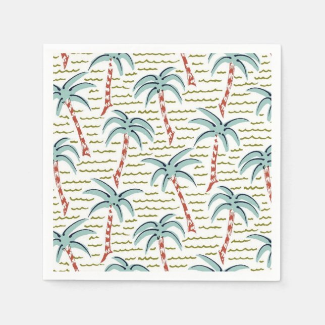 Servilleta De Papel Patrón de palmera (Anverso)