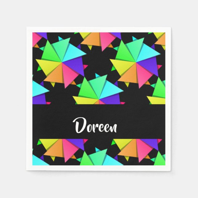 Servilleta De Papel Patrón de papel plegado colorido (Anverso)