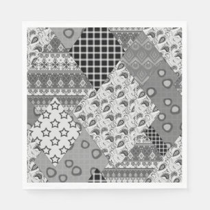 Servilleta De Papel Patrón de parches de color gris