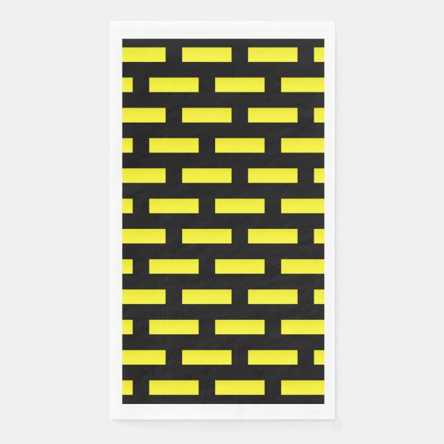 Servilleta De Papel Patrón de pared negro y amarillo (Anverso)