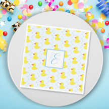 Patrón de pato amarillo lindo Monograma niña bebé