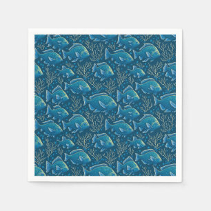 Servilleta De Papel Patrón de peces azules